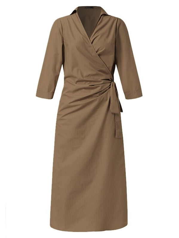 Maxiklänning Dam 3/4 Ärmar Bomull Polyester Elegant-5