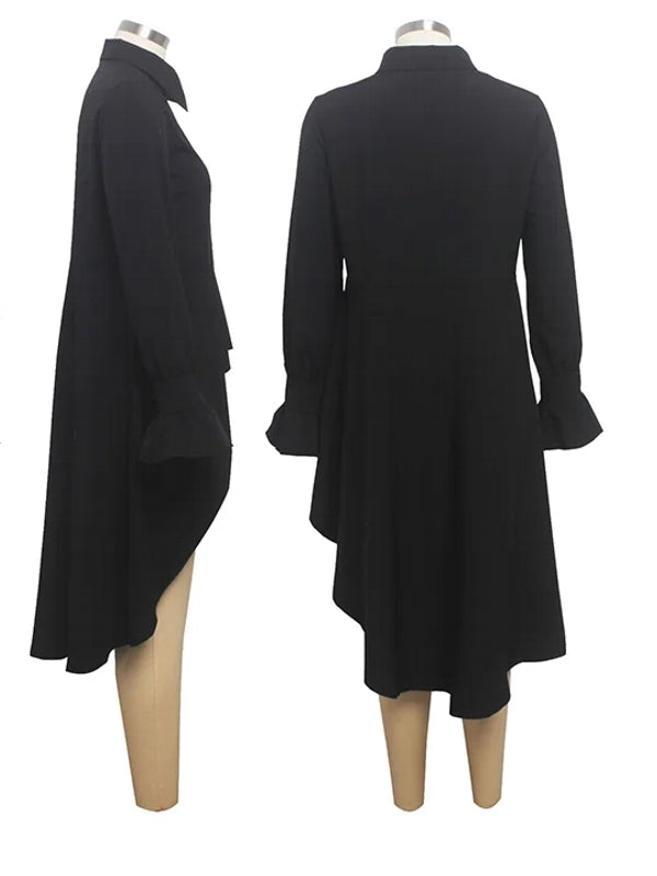 Dam Asymmetrisk Topp Elegant Polyester-2