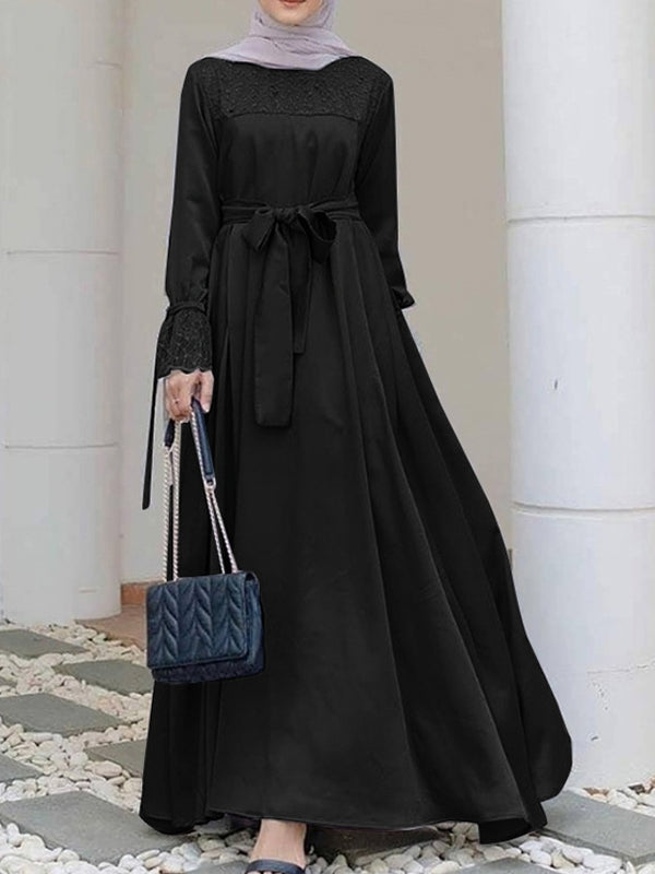 Maxiklänning Dam Långärmad Polyester Elegant Lång Klänning 4