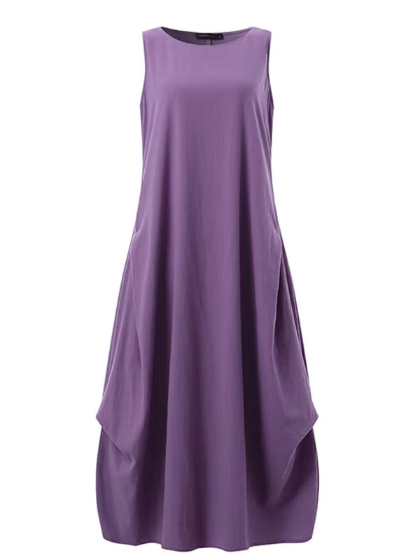 Variant image for Maxiklänning Dam Ärmlös Monokrom Bomull för Sommar-9