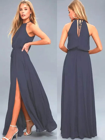 Maxi Klänning Dam Boho Stil Lång Polyester-3