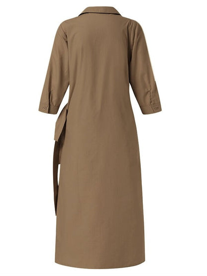 Maxiklänning Dam 3/4 Ärmar Bomull Polyester Elegant-6