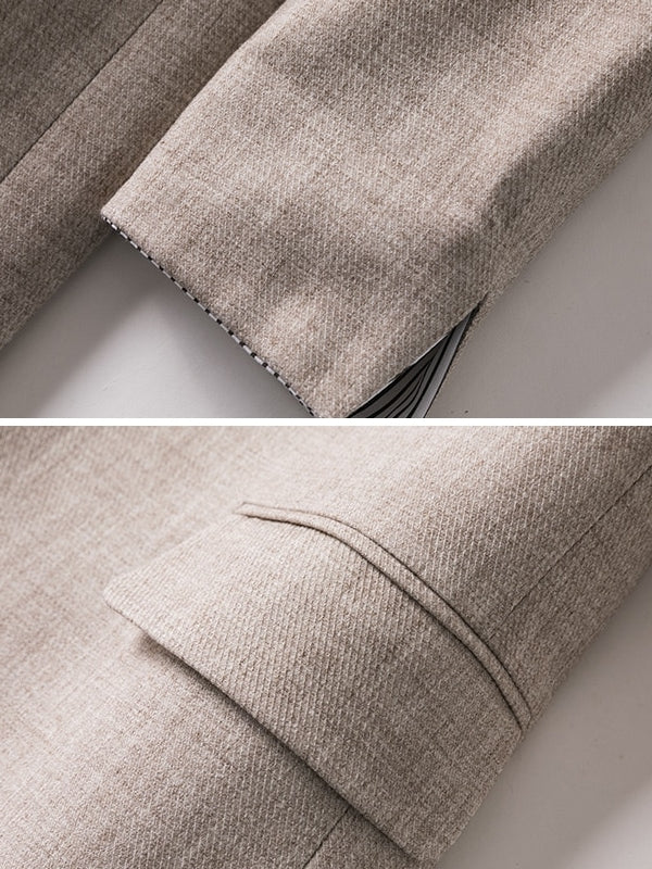 Kvinnors Blazer Rutigt Tyg V-Ringning Bomull Polyester Spandex-5