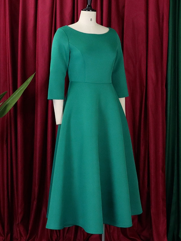 Variant image for Dam Klänning Midi Monokrom Polyester Hög Midja Flödande Kjol-13