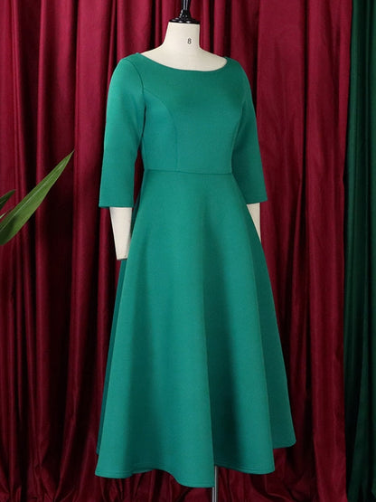 Variant image for Dam Klänning Midi Monokrom Polyester Hög Midja Flödande Kjol-13