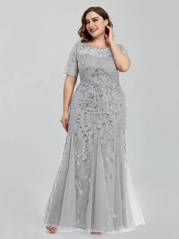 Variant image for Dam Tyllklänning med Paljettnät för Formella Tillfällen-16