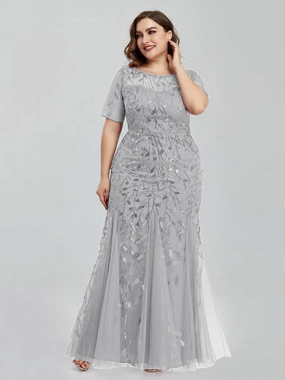 Variant image for Dam Tyllklänning med Paljettnät för Formella Tillfällen-16