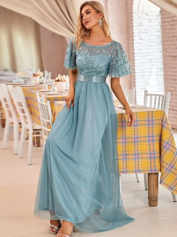 Maxiklänning Dam A-linje med Strassmönster Polyester-2