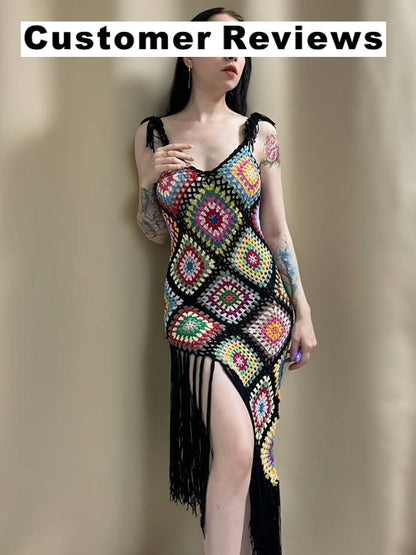 Långklänning Dam Asymmetrisk V-Hals Elastisk Bohemisk Stil-6