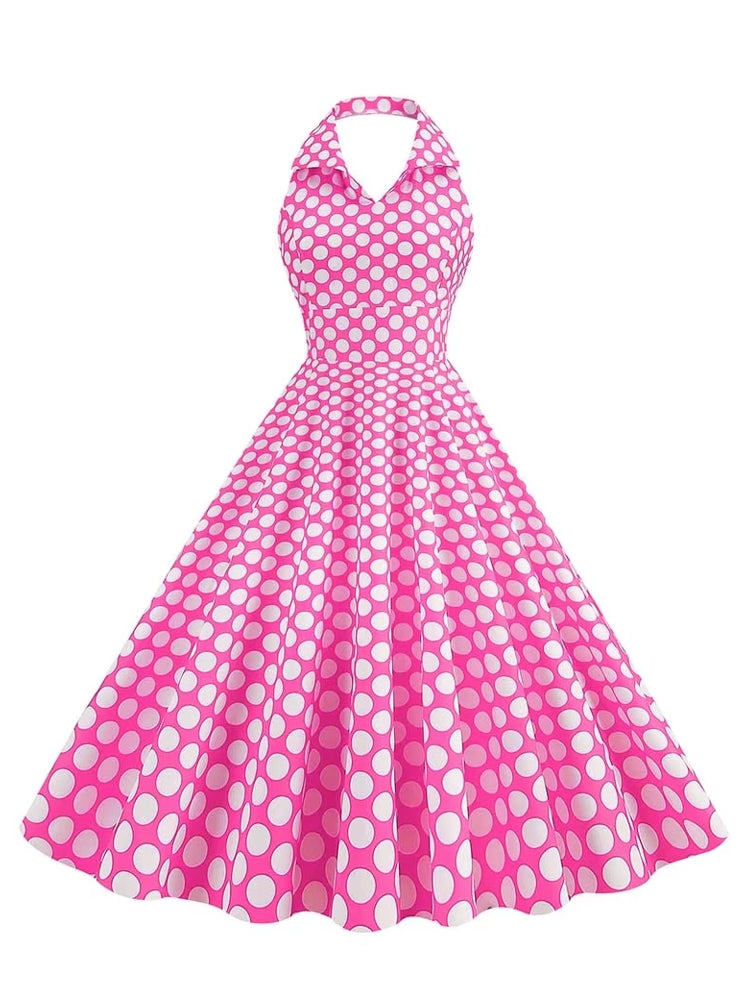 Variant image for Kvinnors Midi Klänning Halterneck Rutig Polyester-31