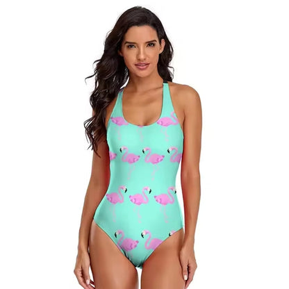 Variant image for Dam Baddräkt En Del Flamingo Tryck Nylon Spandex-11