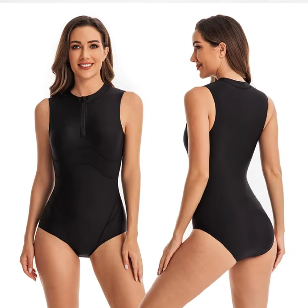 Variant image for Baddräkt Dam Långärmad Retro Blommotiv Nylon Spandex-77