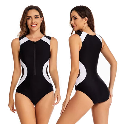 Variant image for Baddräkt Dam Långärmad Retro Blommotiv Nylon Spandex-73