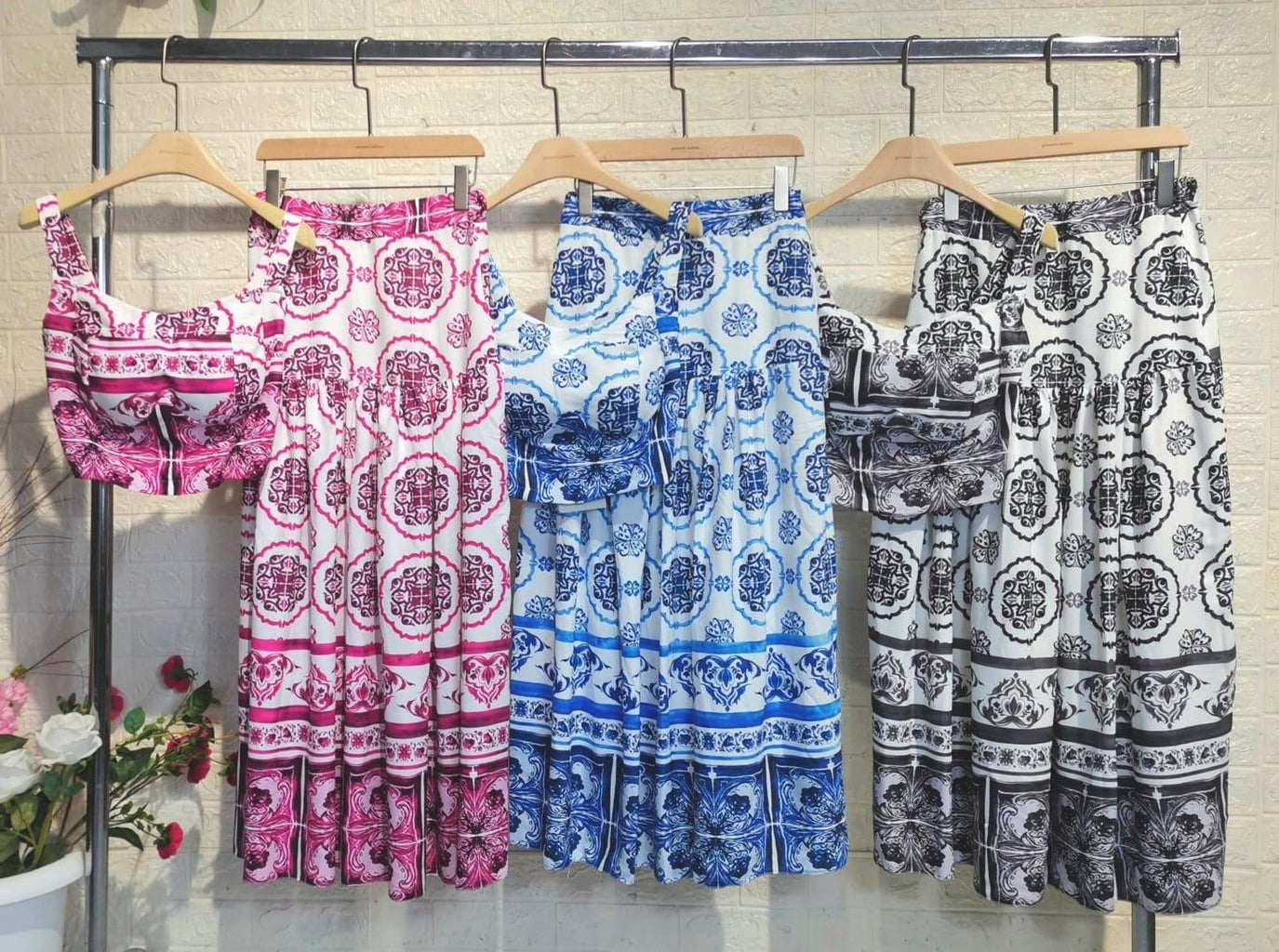 Dam Blus och Kjol Elegant Polyester Mix-3