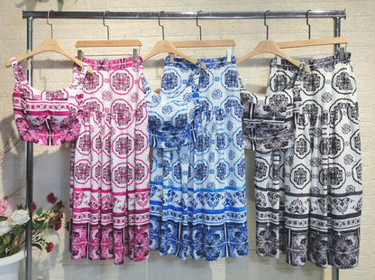 Dam Blus och Kjol Elegant Polyester Mix-3