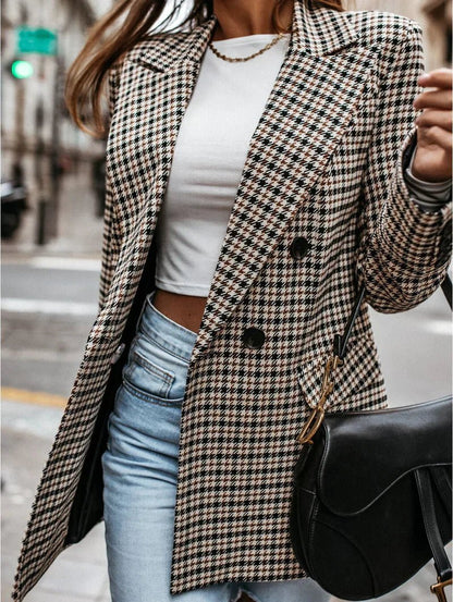 Dam Blazer Klassisk Stil Högkvalitativ Polyester-2