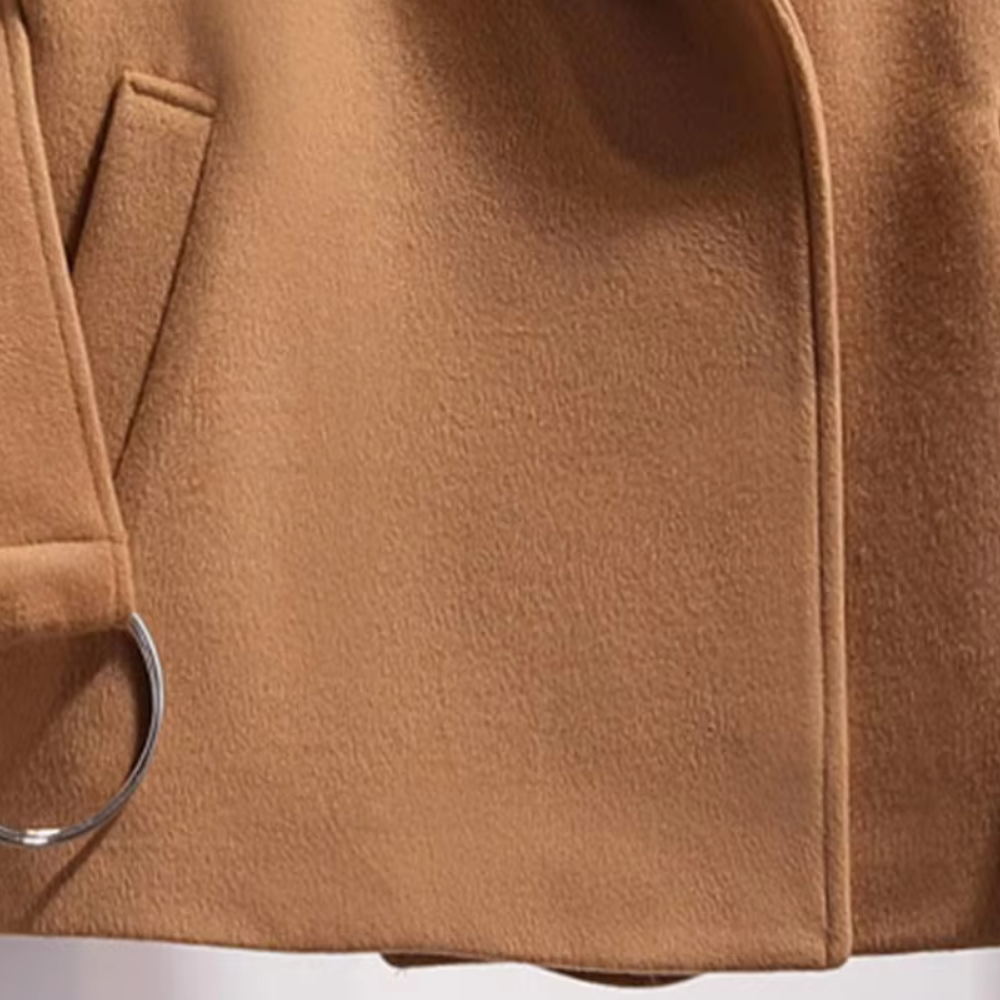 Damen-Jacke, maßgeschneidert, mit Gürtel, luxuriös, warmer Stoff-4