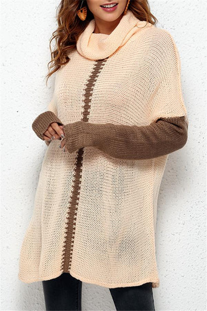 Dam Turtleneck Tröja Lös Akryl Lätt Beige-4