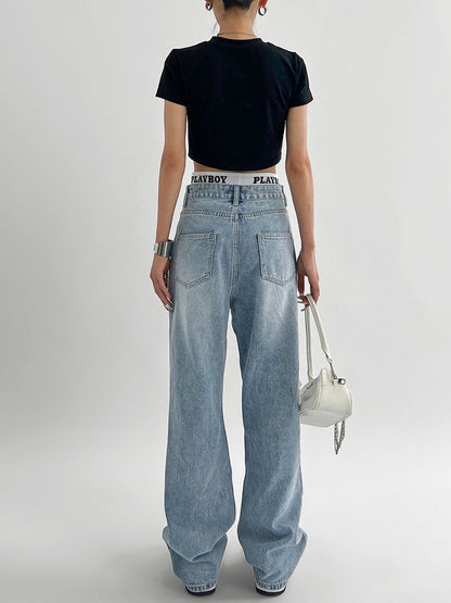 Dam Jeans Trasiga Design Tunt Bomull-3