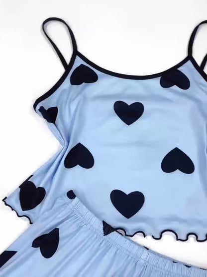 Dam Nattkläder Hjärtmotiv Avslappnad Mjuk Bomull 6