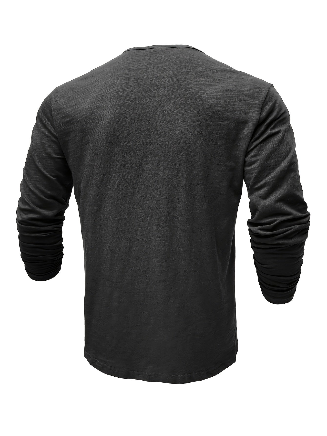 Herrskjorta Henley Halvknapp Stretchmaterial Tidlös Stil-6