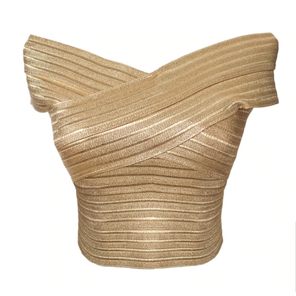 Dam Crop Top Kort Polyester Spandex-1