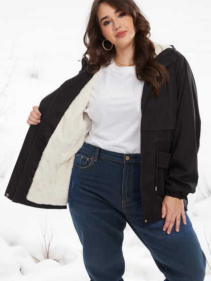 Damjacka Parka Fleecefodrad Polyester för Kalla Vinterdagar 2