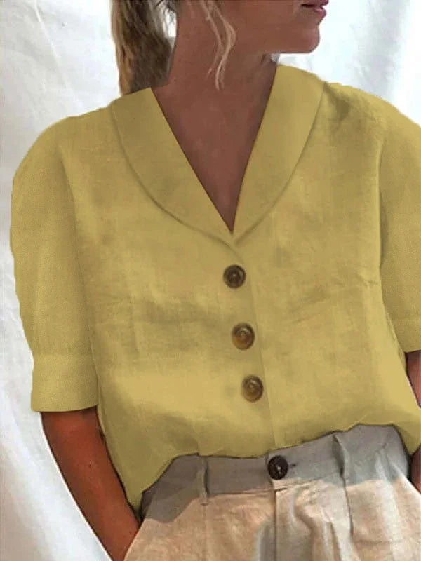 Avslappnad Knappskjorta för Kvinnor i 100% Bomull – Mångsidig Blus för Vardag och Fritid 9