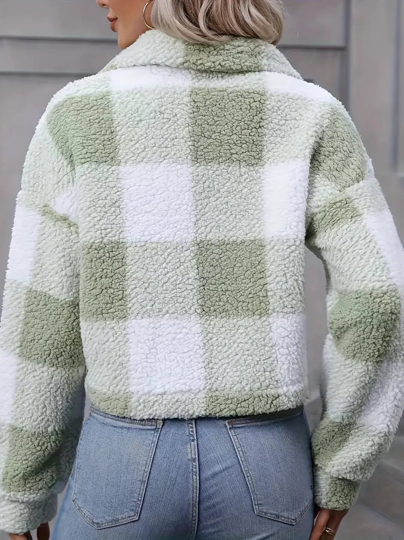 Damjacka Vinter Klassisk Knappstängning Polyester Långa Ärmar-3