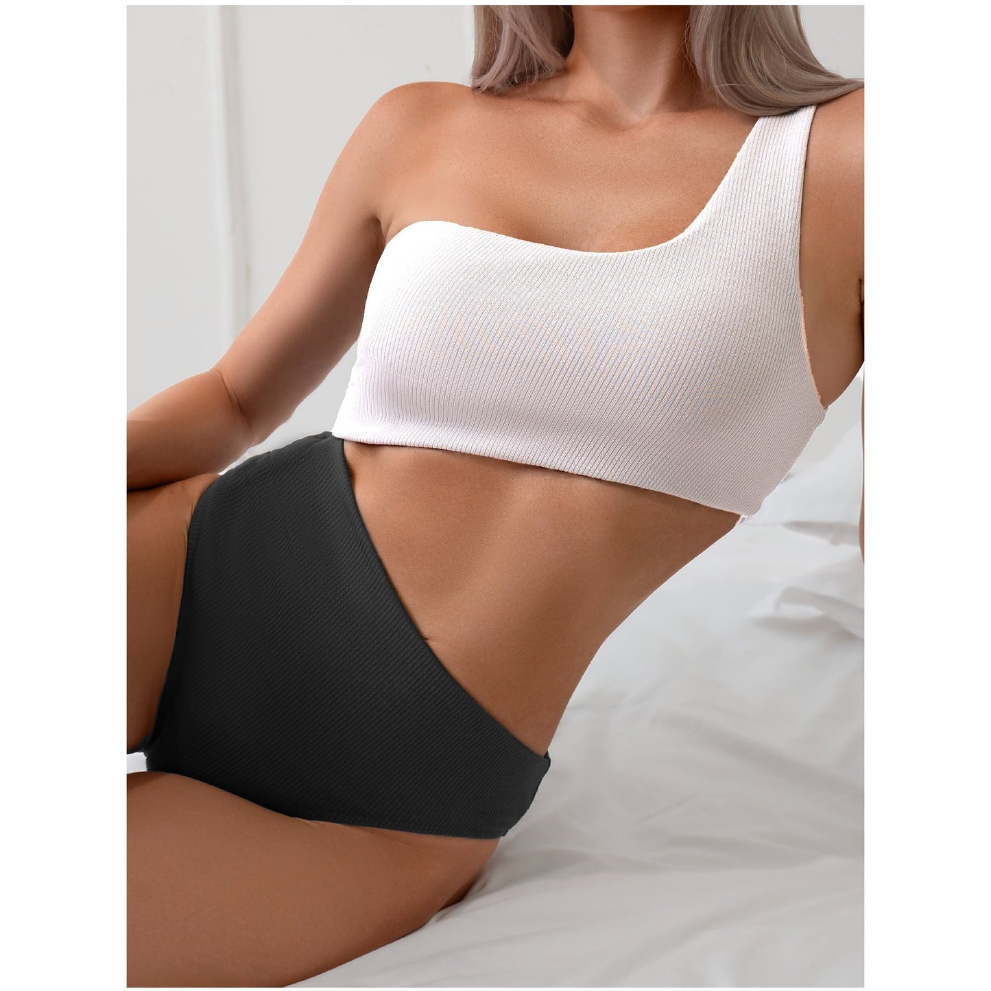 Dam Ettstycke Badkläder Utskuren Design Högkvalitativ Nylon Spandex-5