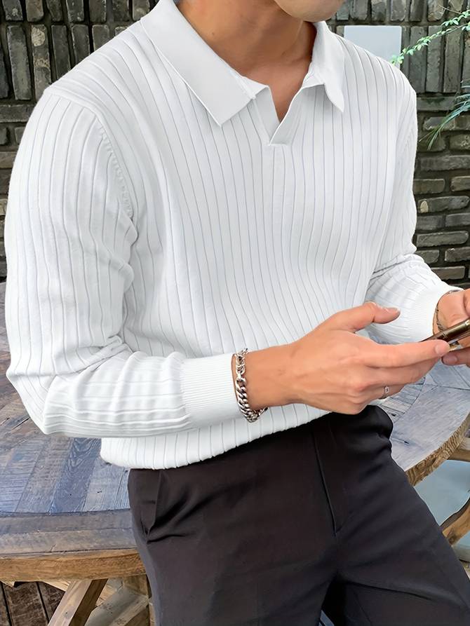 Variant image for Herr Polo Skjorta Långärmad Avslappnad 100% Bomull-5