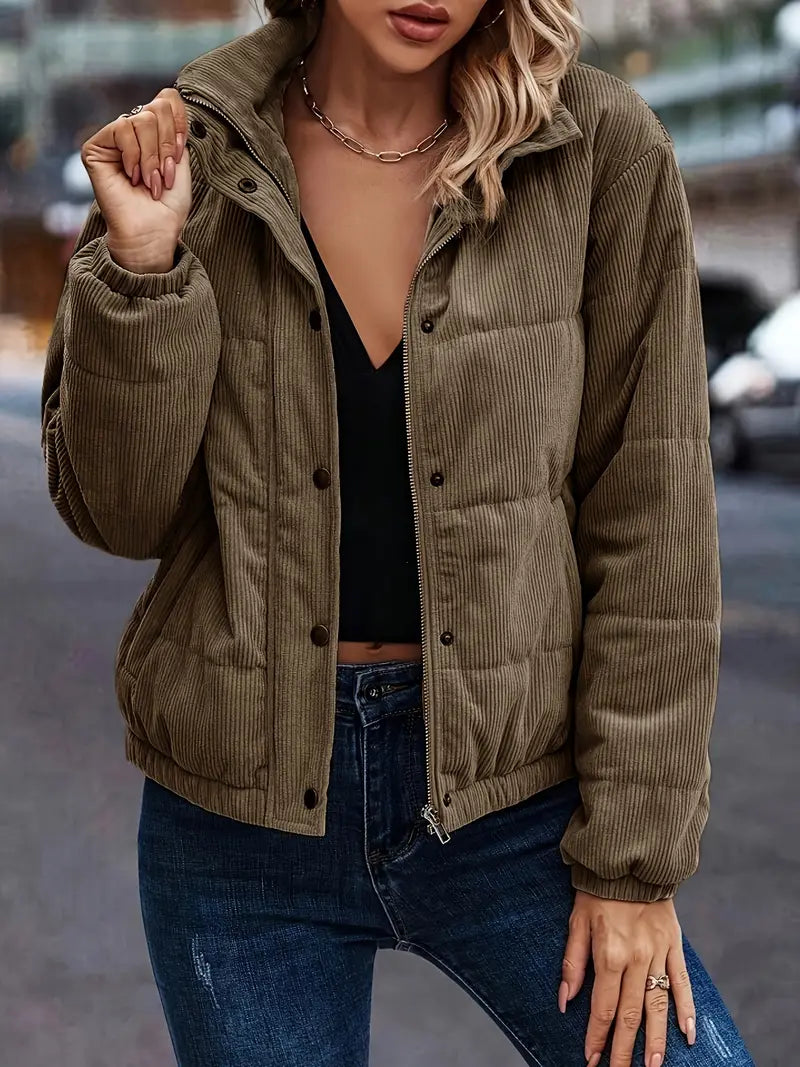 Damjacka i Velour med Blixtlås och Sidfickor-3