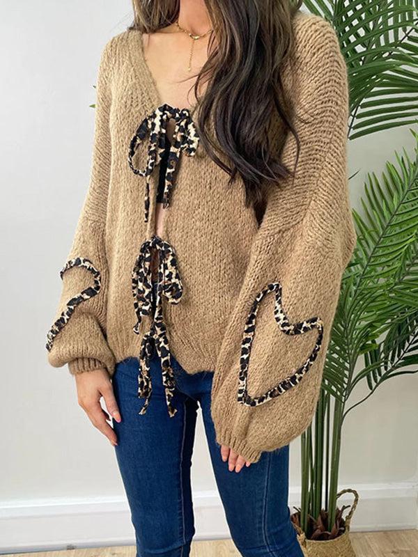 Dam Kofta Långärmad Lätt Akryl Elegant Slipsdetalj-5