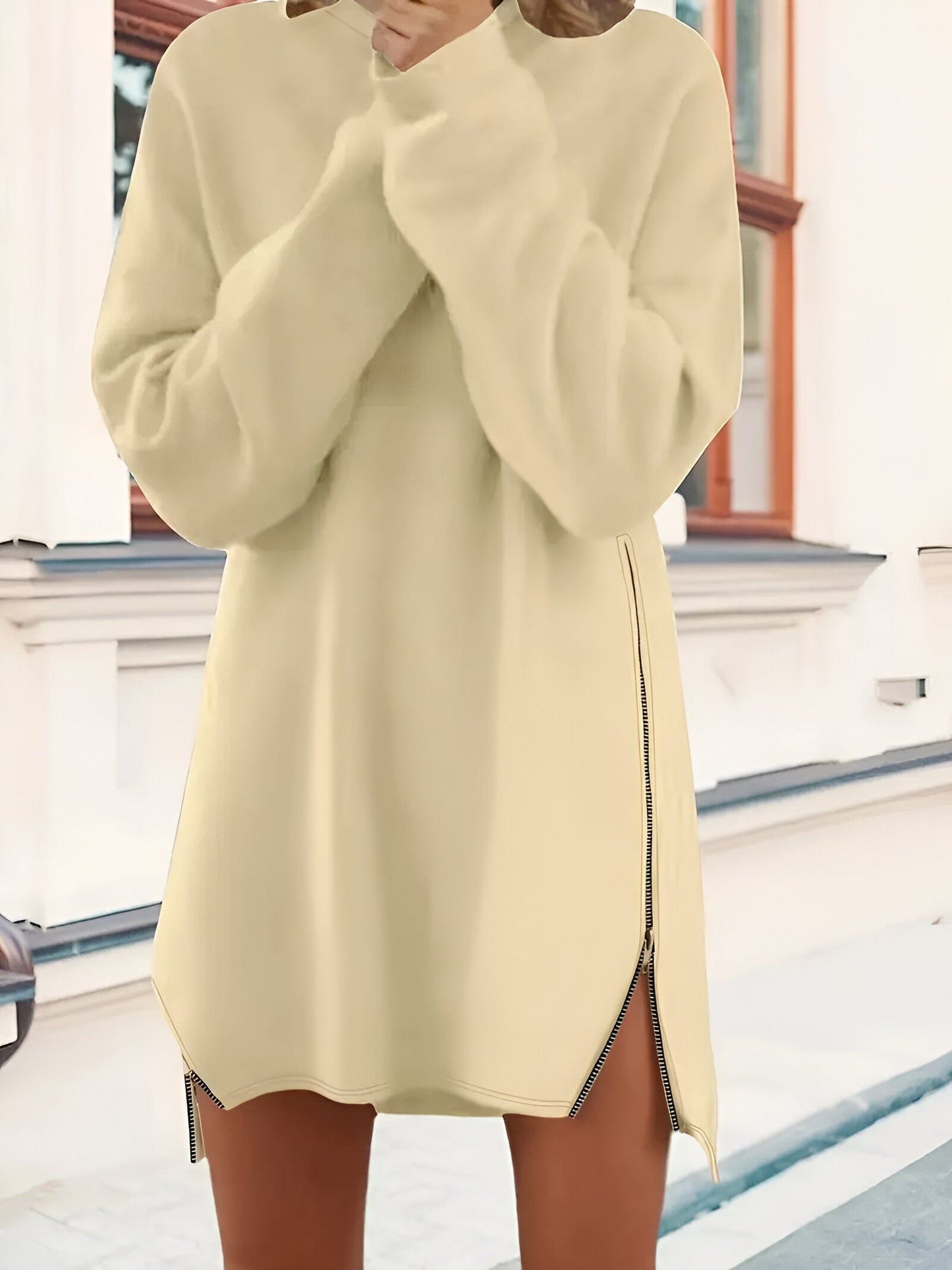 Fina Dam Klänningar Elegant Dragkedja Mjukt Tyg 9