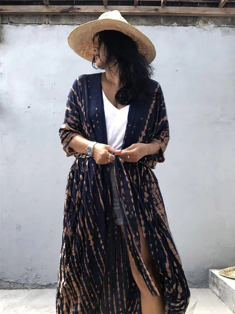 Kvinnors Strandpareo Boho Stil Lätt Batik-4