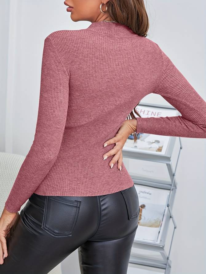 Dam Stickad Tröja Modern Stil Mjuk Material-5