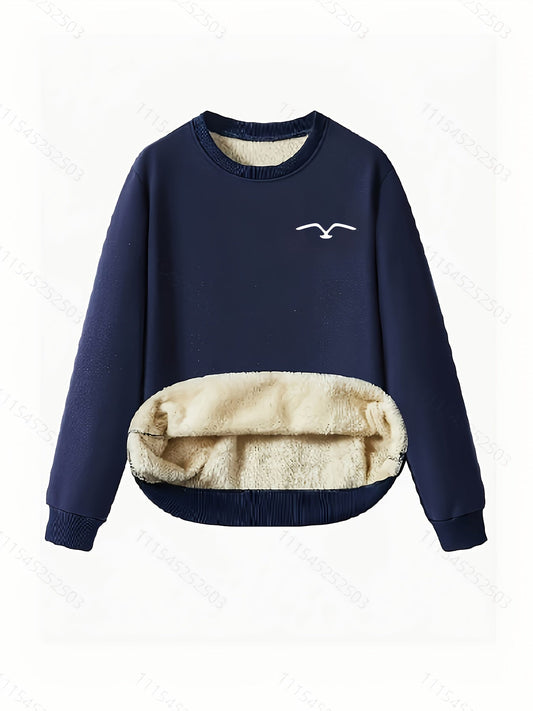 Herr Fleecefodrad Tröja Rund Halsringning Fleece-1