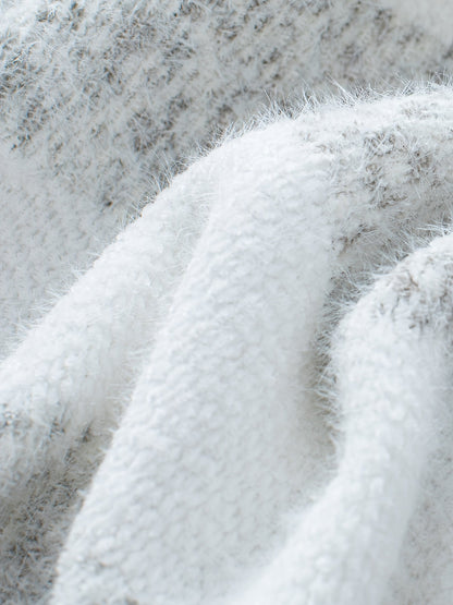 Stickad Dam Tröja Randig Turtleneck Polyester-5