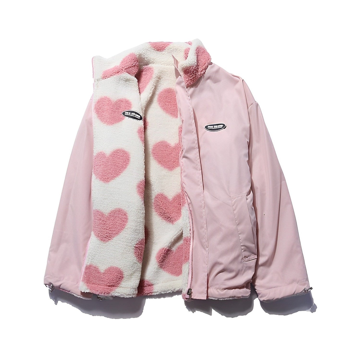 Unisex Plüschmantel Hjärta Mjuk Lamm Plysch-4