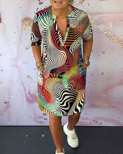 Fina Dam Klänningar Tryckt Polyester Elegant Design för Alla Tillfällen 1