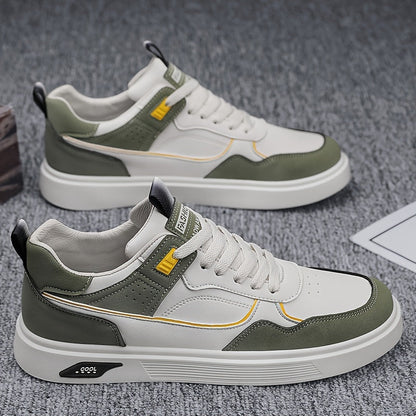 Mäns Sneakers Låg Topp Platta Snören PU-2