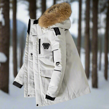 Herr Parka Huvjacka Vattentålig Polyester Funktionell Design-3