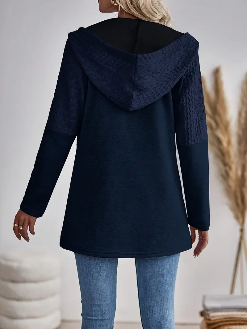 Kvinnors Hoodie Med Dragkedja Högkvalitativt Material-3