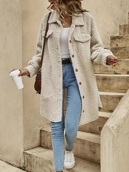 Dam Lång Kappa Reversibel Krage Bio-Cotton Polyester 3