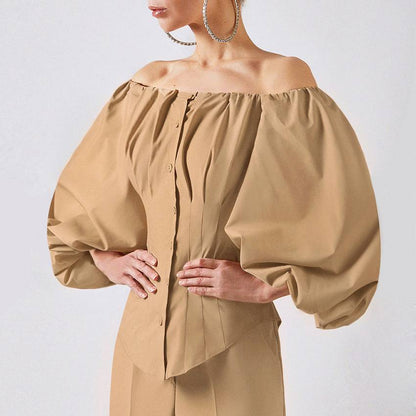 Variant image for Kvinnors Pufftop Låg Profil Bomull Lykta Ärmar-2