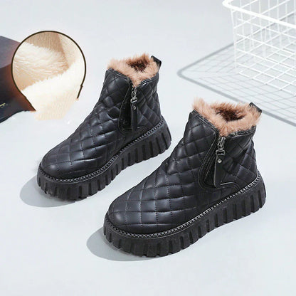 Damen Stövlar mit Rutigem Muster aus Synthetischem Leder – Komfortable und Vielseitige Design für Alltag und Festlichkeiten 8