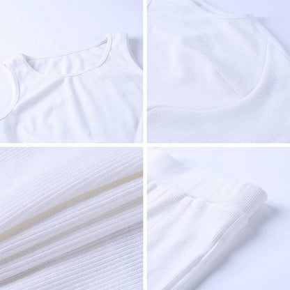 Damer Korta Byxor Set Rund Halsringning Bomull Polyester-6