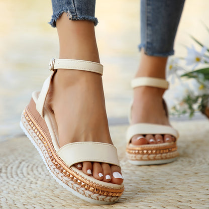 Kvinnors Plattformssandaler Justerbara Remmar Syntetmaterial 8