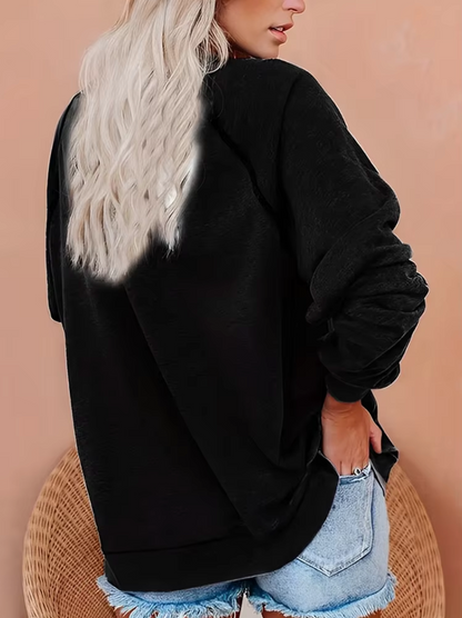 Dam Tröja Avslappnad Design i Högkvalitativt Bomull-2