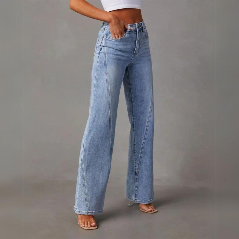Dam Jeans med Hög Midja Avslappnad Denim Kvalitet 3